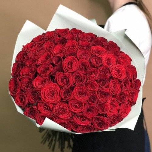 Купить на заказ Букет из 75 красных роз с доставкой в Хромтау