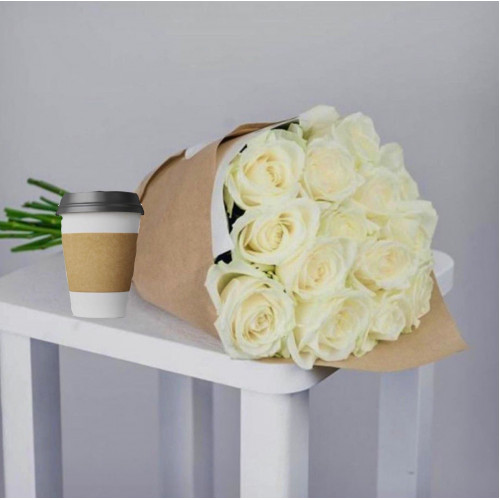 Купить на заказ Кофе с цветами с доставкой в Хромтау