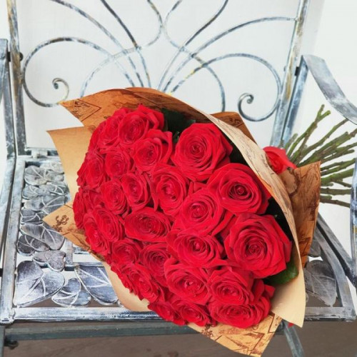 Купить на заказ Букет из 31 красной розы с доставкой в Хромтау